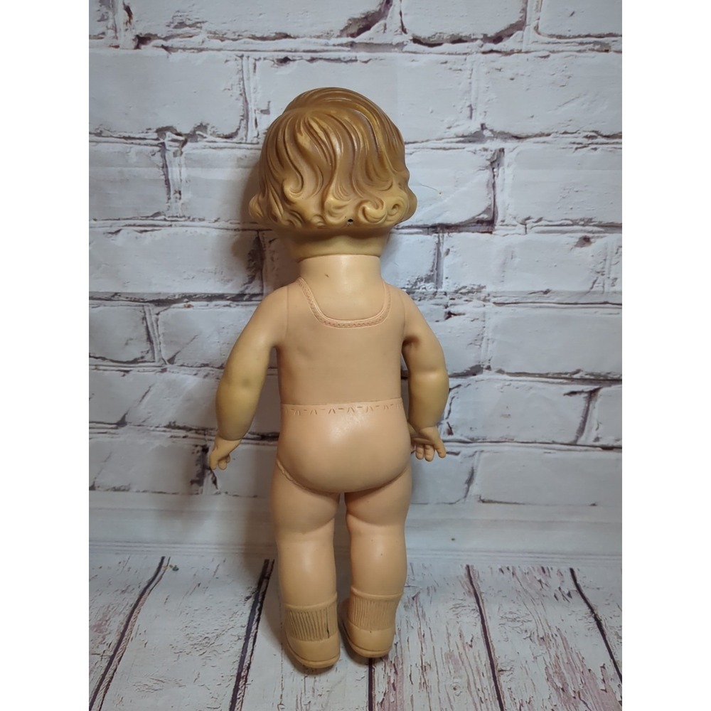 Vintage 50s Toy Lot Of 3 Ideal Toys Teddy Bear, Sun Rubber Doll & Squeaker Doll - Picture 7 of 11